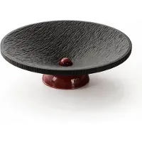 Snq Grote fruitschaal met afvoergat - Zwart - Afmetingen 25 x 7.5 cm - Afneembare bodem - Geschikt voor het serveren van fruit - groenten en tafeldecoraties