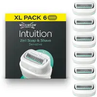 Wilkinson Sword Intuition 2in1 Soap & Shave Sensitive Razor Blades 6 stk.