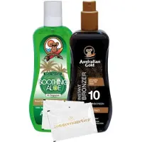 Australian Gold - SPF 10 Spraygel met bronzer + Soothing Aloë + 2 Verfrissingsdoekjes