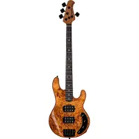 Sterling StingRay Ray34 HH Poplar Burl Amber elektrische basgitaar
