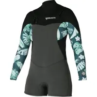Brunotti - Glow Wetsuit Dames - Longesleeve Shorty 3/2mm - Zwart - XS