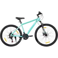 Happiq Mountainbike – Voor heren en dames – Hardtail, 21 versnellingen, schijfremmen – 66 cm / 70 cm wielen, groen, aluminium frame