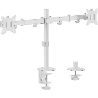 Equip Dubbele monitorstandaard - - 650167 - 17-32 inch - Wit - In hoogte verstelbaar - VESA 100x100