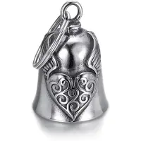 Snq Belhanger - Hartvleugelbel - Vintage - Motorbel - Hanger - Sleutelhanger - 2,5×5 cm - Staal - Zilver