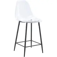 Merax Barstoelen Set van 2 - Transparante Barkrukken - Acryl Zitting met Zwart Metalen Frame - Moderne Barstoelen voor Keuken en Bar