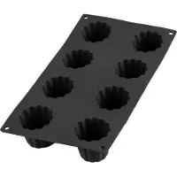 Lékué Bakvorm uit silicone voor 8 cannelés bordelais zwart ø 5.4cm H 4.8cm