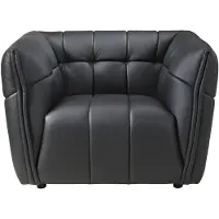 Vente-unique Fauteuil in zwart leer DUGORI