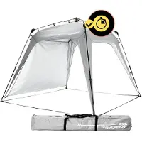 DS Produkte Outdoor paviljoen, 2,5 x 2,5 m, waterdicht en uv-bescherming, tuintent incl. 1 x zijpaneel, tas en haringen, robuuste camping en partytent, pop-up tent in 2 minuten, lichtgrijs
