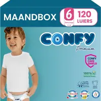Confy Premium - Luiers Maat 6 (15+kg) - 120 Luiers - Maandbox
