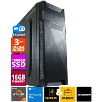 Screenon Budget Office PC - Ryzen 5 - 1TB NVMe SSD - 16GB RAM - Radeon Vega 7 - Windows 11 Pro + WiFi & Bluetooth