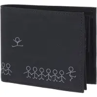 OXMOX portemonnee New Cryptan RFID Protect Querscheinbörse Jumping Jack 2.0 Print Grey Black zwart
