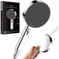 BOTC Douchekop met Hoge druk - Magnetische afneembare douchekop - 132 mm grote handdouche - S7637- Douchekop regendouche - 7 Sproeistanden - Waterbesparende - Zwart