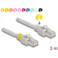DeLOCK 80120 RJ45 Netwerkkabel, patchkabel CAT 6A S/FTP 3.00 m Grijs Kleurcodering 1 stuk(s)