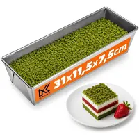 Kadax Bakplaat, Bakvorm voor Cake, Taart, Brood, Brownie, Staal anti-aanbak, Taartpan, stevig, Cake Bakvorm, gemakkelijk schoon te maken, rechthoekig, zilver (31 x 11,5 x 7,5cm)