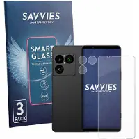 Savvies 3 Stuks Screenprotector - geschikt voor Sony Xperia 1 VIII (Voor+Camera) - beschermfolie glas transparant
