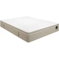 Vente-unique Set 160 x 200 cm licht natuurlijke boxspring met opbergruimte + hybride matras met 7-zone pocketveren en traagschuim dikte 28 cm - CIREVA van YSMÉE