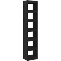 vidaXL Boekenkast 6-laags 40 x 30 x 198 cm Bewerkt hout Zwart Eiken