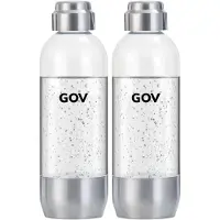 GOV BPA-Vrije Fles 2 Pack - Voor RVS Regular Bruiswatertoestel - Sodamaker Fles - Herbruikbaar