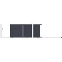 Vente-unique Halfopen schuifpoort van aluminium B421 x H180 cm antraciet - TOROMA