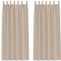 vidaXL Blackout Gordijnen met Ringen 2 pcs Taupe 225 x 140 cm