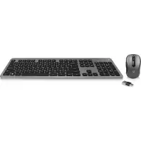 Ewent EW3272, Draadloos, RF-draadloos, Membraantoetsen, QWERTY-indeling, Zwart, Inclusief muis