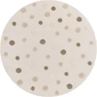 TT Home Rond kinderkleed 120/160 cm, crèmekleurig speelkleed met stippenmotief
