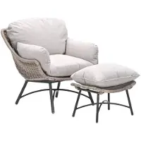 Garden Impressions Selene loungestoel incl voetenbank - vintage willow