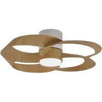 Mantra-Iluminacion LED plafondventilator Rose hout DC-motor stil Ø 65 cm CCT Rose, dimbaar, hout licht, Woon-/ Eetkamer, Kunststof, Modern