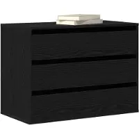 vidaXL Ladekast 3-Lade Zwart 80 x 41 x 58 cm Bewerkt hout