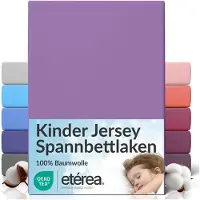 Eterea Cosmesi Naturale etérea Jersey Hoeslaken 80x160 - 80x180 cm Oekotex Made in Green - 100% katoen - Violet