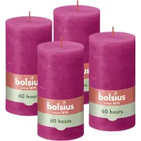 Bolsius stompkaars Rustiek roze (set van 4)