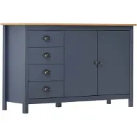 vidaXL Dressoir Hill 130x40x80 cm massief grenenhout grijs