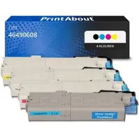 PrintAbout Toner 46490608 Zwart geschikt voor OKI