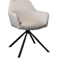 Lizzely Garden & Living SET DEAL 4 stuks: Eetkamerstoel draaibaar Dakota beige stof eetstoel draaibare stoel zetel