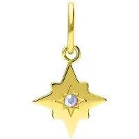Lucardi Dames Stainless steel goldplated hanger ster met zirkonia voor dames - Hanger - Staal - Goudkleurig