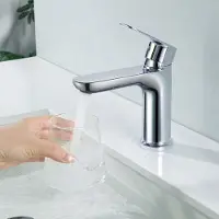 CECIPA MAX Wastafelkraan - Badkamerkraan - Badkamer Kraan - Koud en Warm - Wastafelmengkraan - Snelle Montage voor Badkamer - Waterbesparend - Chroom