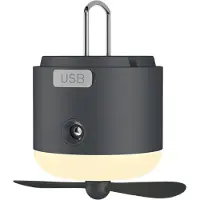 VHV - Campingventilator - campingventilator met lamp - USB oplaadbaar, met LED verlichting - voor camping, tent, caravan