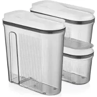 Vip Ahmet - Luchtdichte Voorraaddozen met Schenkopening - 3 Stuks - 1 x 4 L + 2 x 2 L - BPA-vrij
