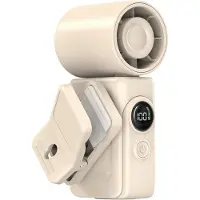 VHV - Handventilator - mini handventilator usb oplaadbaar - USB oplaadbaar, met digitaal display, met LED verlichting, met klem - voor reizen, festival, make-up