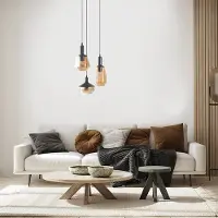 LumenXL Design hanglamp in amber glas, 3-lichts - Mala