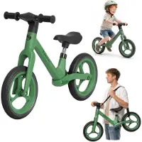 Tulano Route Loopfiets - Kinderfiets zonder pedalen - 12 inch - Lichtgewicht - Groen