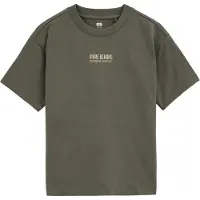We fashion T-shirt met backprint - olijfgroen Meisjes Katoen Ronde hals - maat 134/140