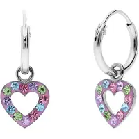 Lucardi Kinder Zilveren kinderoorringen Hart 10mm - Oorbellen - 925 Zilver - Zilverkleurig