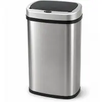 Five Stars Prullenbak met Sensor - 60 Liter - Afvalbak RVS - Vuilnisbak - Soft Close Deksel - Zilver