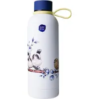 Heinen Delfts Blauw Waterfles Bosvogels - Geïsoleerd - RVS - 500 ml