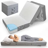 Coemo 3-delig opvouwbaar matras 140 x 200 cm – FALKO opvouwbaar matras met comfortschuimkern en traagschuimlaag, hoogte ca. 16 cm, logeermatras, hardheid H2–H3