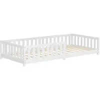 ML-Design Kinderbed 90x200 cm met lattenbodem en uitvalbeveiliging wit grenenhout ML design