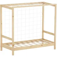ML-Design Kinderbed voetbaldoel 70x140 cm naturel eenpersoonsbed voor kinderen houten bed met lattenbodem & doelnet ML design