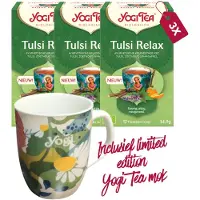 Yogi tea Tulsi Relax Bio - 3 pakjes - inclusief limited edition mok