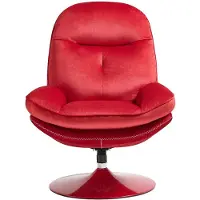Vente-unique Draaibare fauteuil in rode fluwelen stof ILMACA